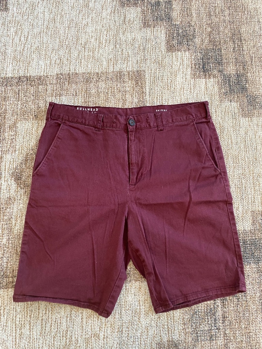 Men's Bullhead Skinny Twill Shorts - Maroon